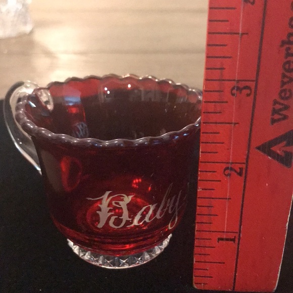 Antique ruby red flash glass fair souvenir one 1902 one cute Baby Tippett - Picture 15 of 16